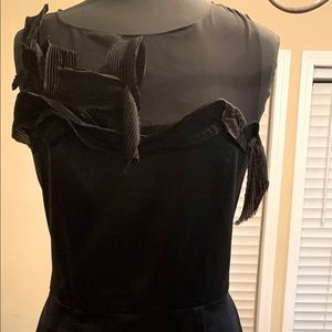 Taylor Neverworn black satin cocktail dress sz 8